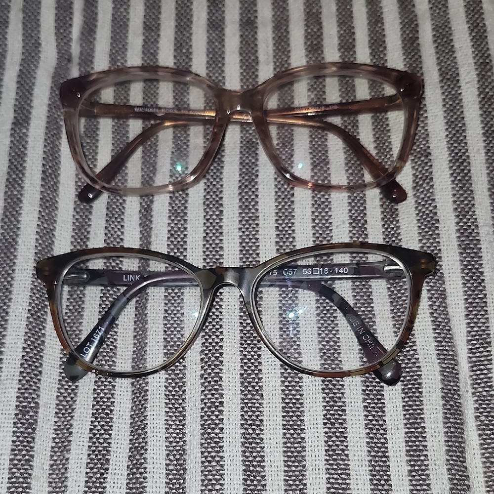 Michael Kors Purple Tourtise Frames and Brown/grat Tourtise Frame Bundle